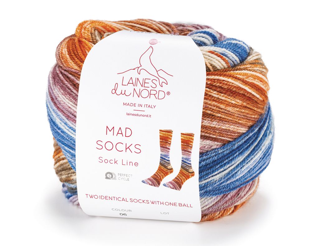 Laines du NORD MAD Socks Sockenwolle 4fädig 100 g mit Trennfaden
