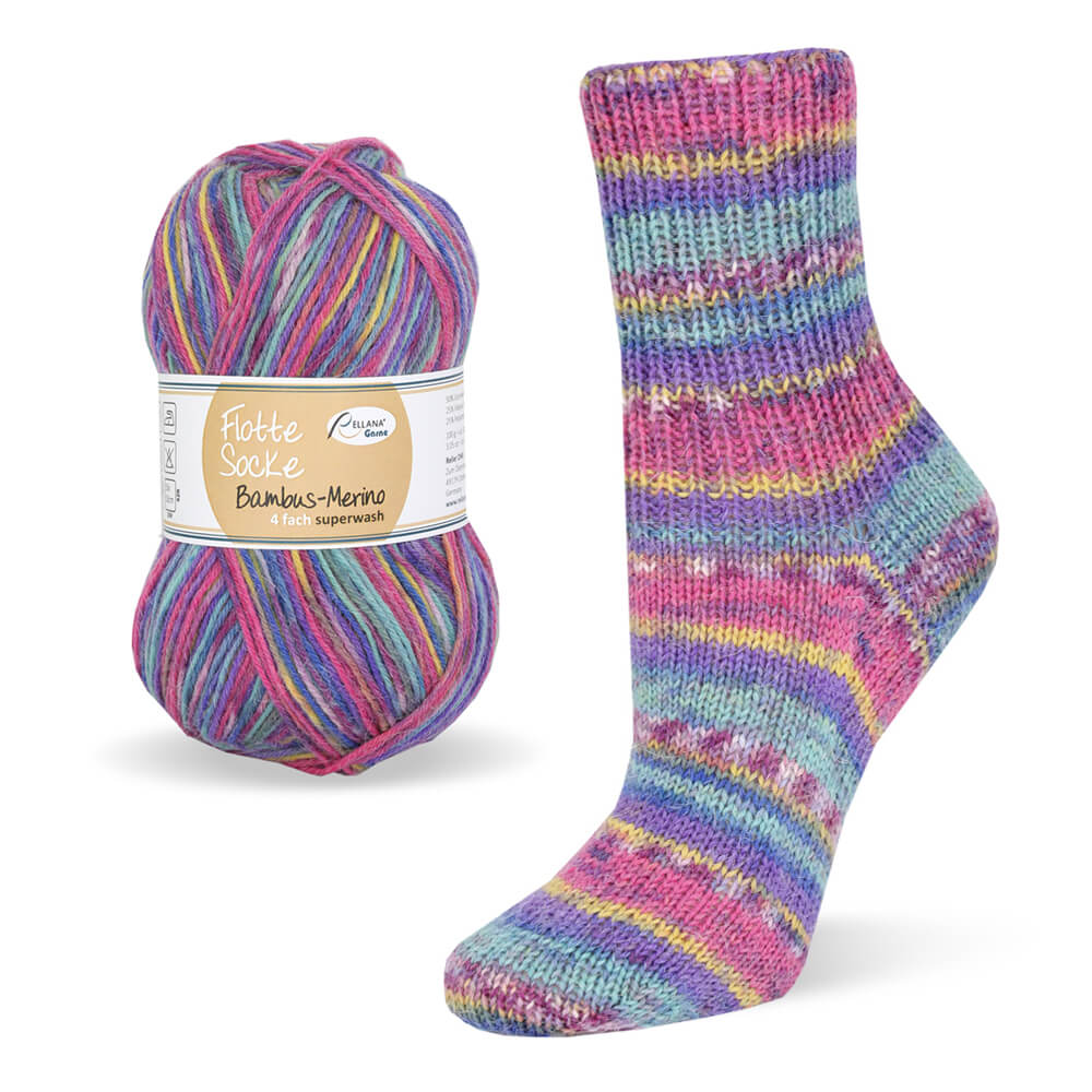 Rellana Flotte Socke Bambus Merino Sockenwolle 4-fädig