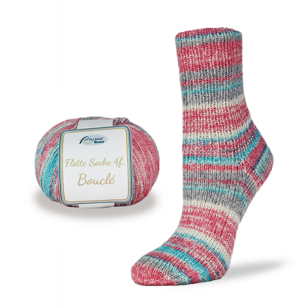 Rellana Flotte Socke Bouclé Sockenwolle 4-fädrig 50 g