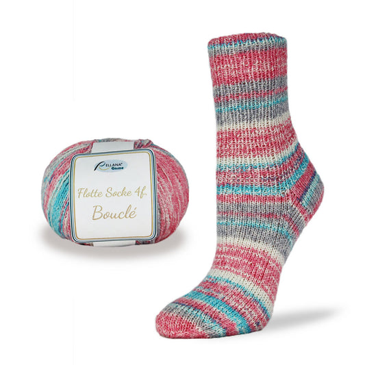 Rellana Flotte Socke Bouclé Sockenwolle 4-fädrig 50 g