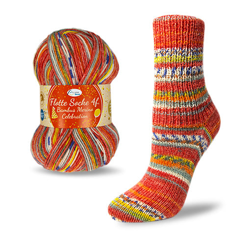 Rellana Flotte Socke Bambus Merino Celebration Sockenwolle 4-fädig