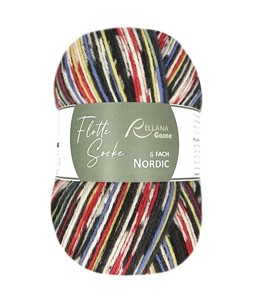 Rellana Flotte Socke Nordic 6 fädig 75 % Schurwolle superwash, 25 % Polyamid 150 g