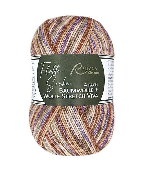 Rellana Flotte Socke Viva Sockenwolle 4-fädig  Baumwolle + Wolle Stretch