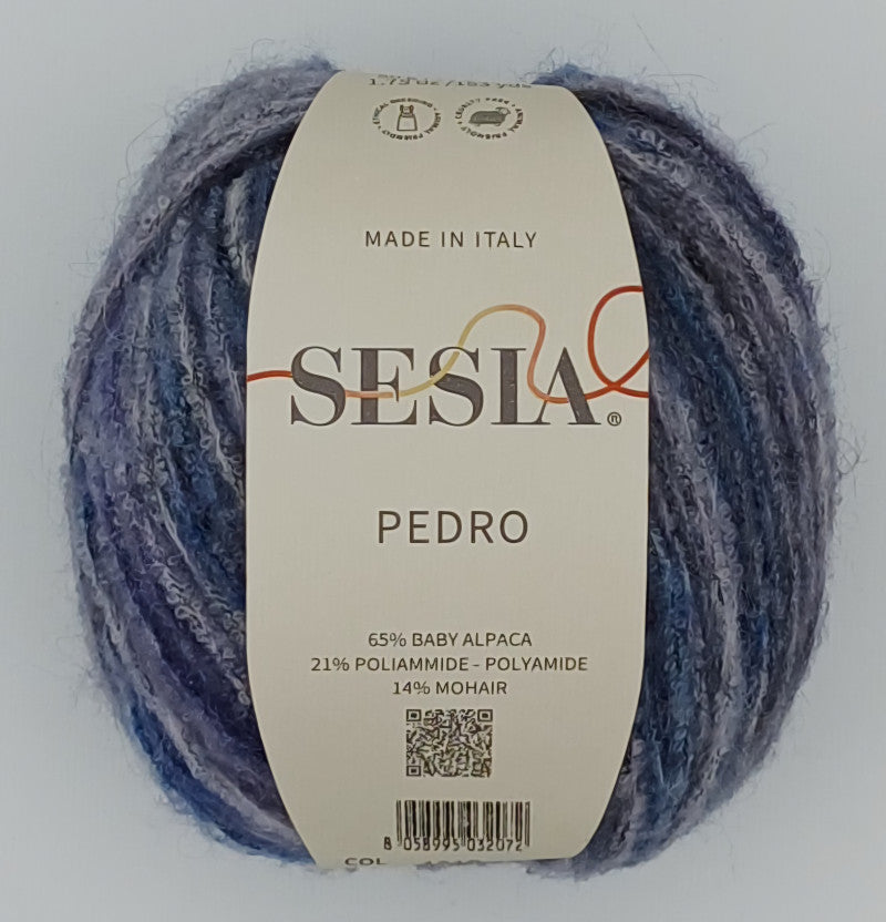 Sesia Pedro - 65 % Babyalpaka - 21 % Polyamid - 14% Mohair