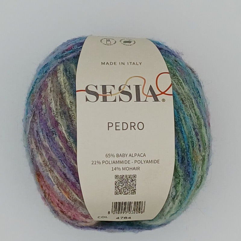 Sesia Pedro - 65 % Babyalpaka - 21 % Polyamid - 14% Mohair