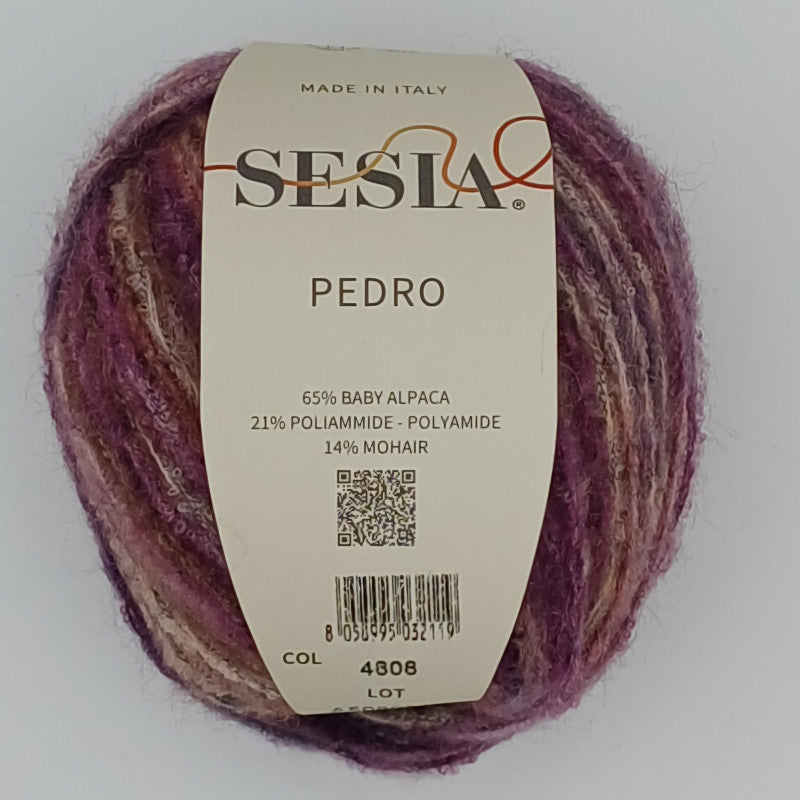 Sesia Pedro - 65 % Babyalpaka - 21 % Polyamid - 14% Mohair