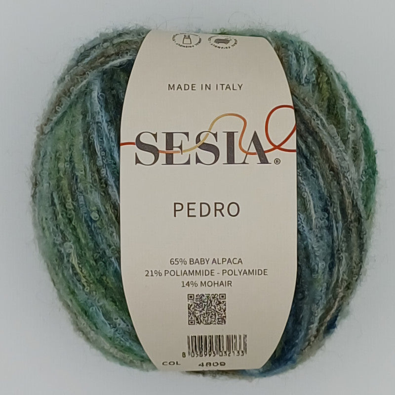 Sesia Pedro - 65 % Babyalpaka - 21 % Polyamid - 14% Mohair