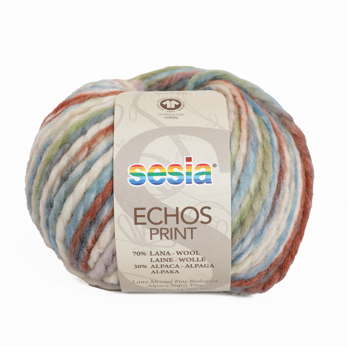 Sesia Echos Print- 70 % Schurwolle (Merino) - 30 % Alpaka 50 g