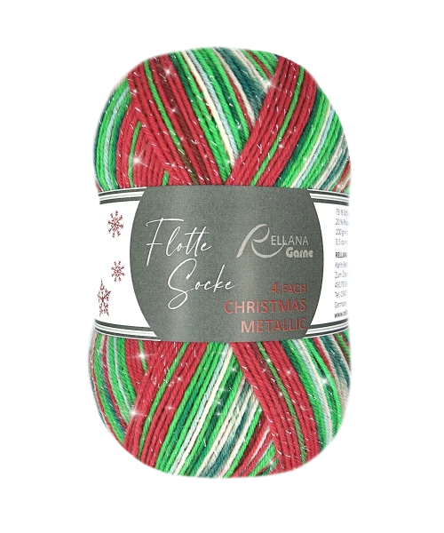 Rellana Flotte Socke Christmas Metallic Sockenwolle 4f 2026